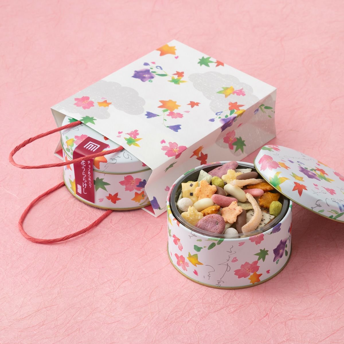 花うららけし化粧缶チョコあられ入