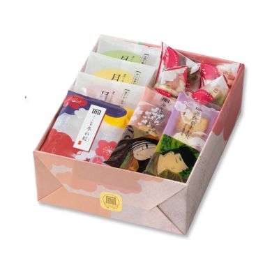 人気銘菓4種と限定チョコあられ入り「風花つづり」化粧箱 B (24袋入り)