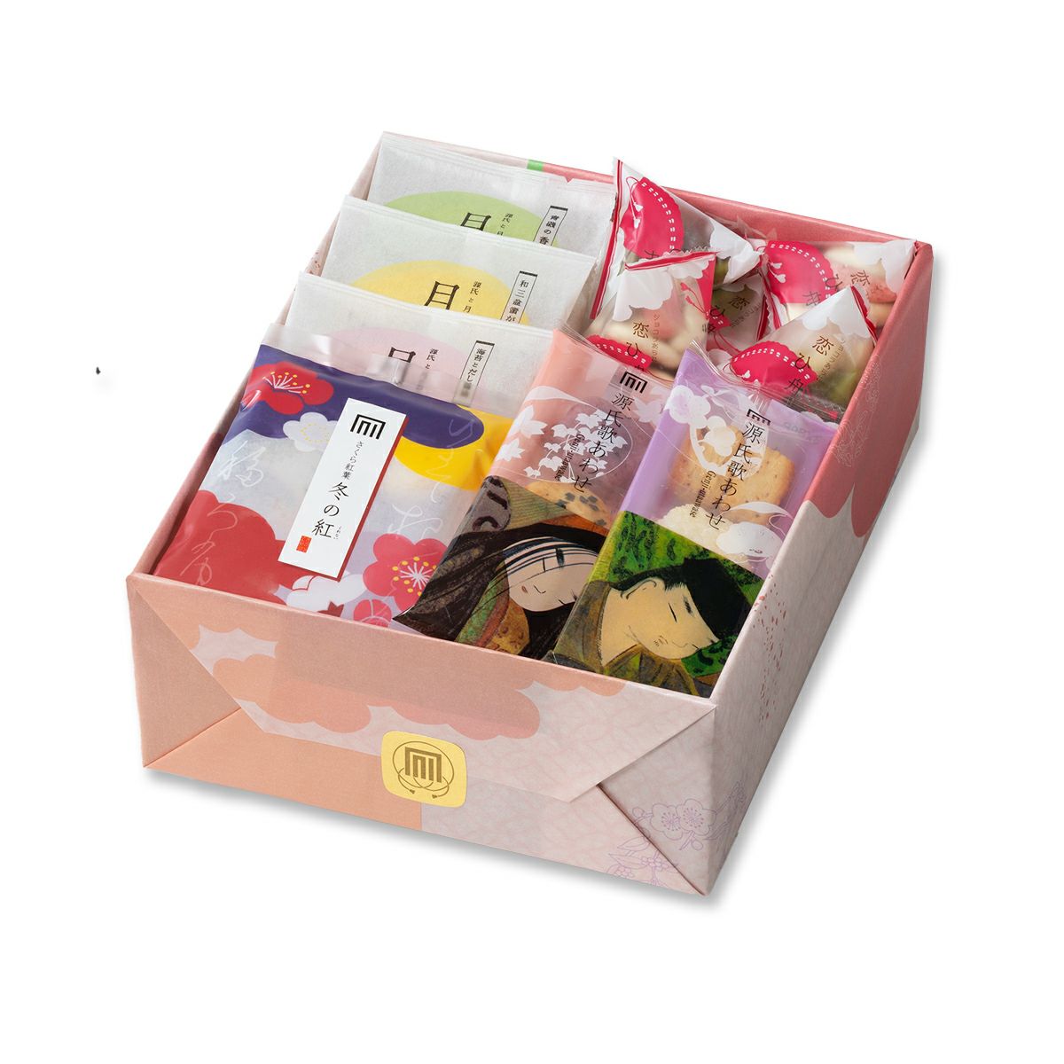 人気銘菓4種と限定チョコあられ入り「風花つづり」化粧箱 B (24袋入り)