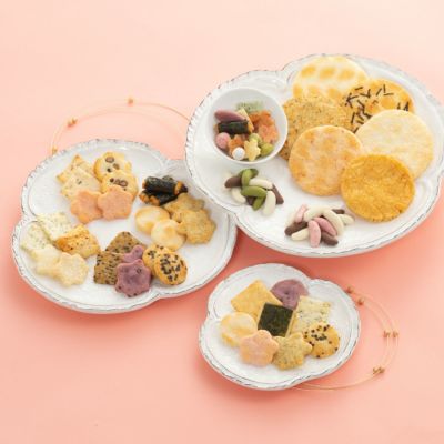 人気銘菓4種と限定チョコあられ入り「風花つづり」化粧箱 B (24袋入り)