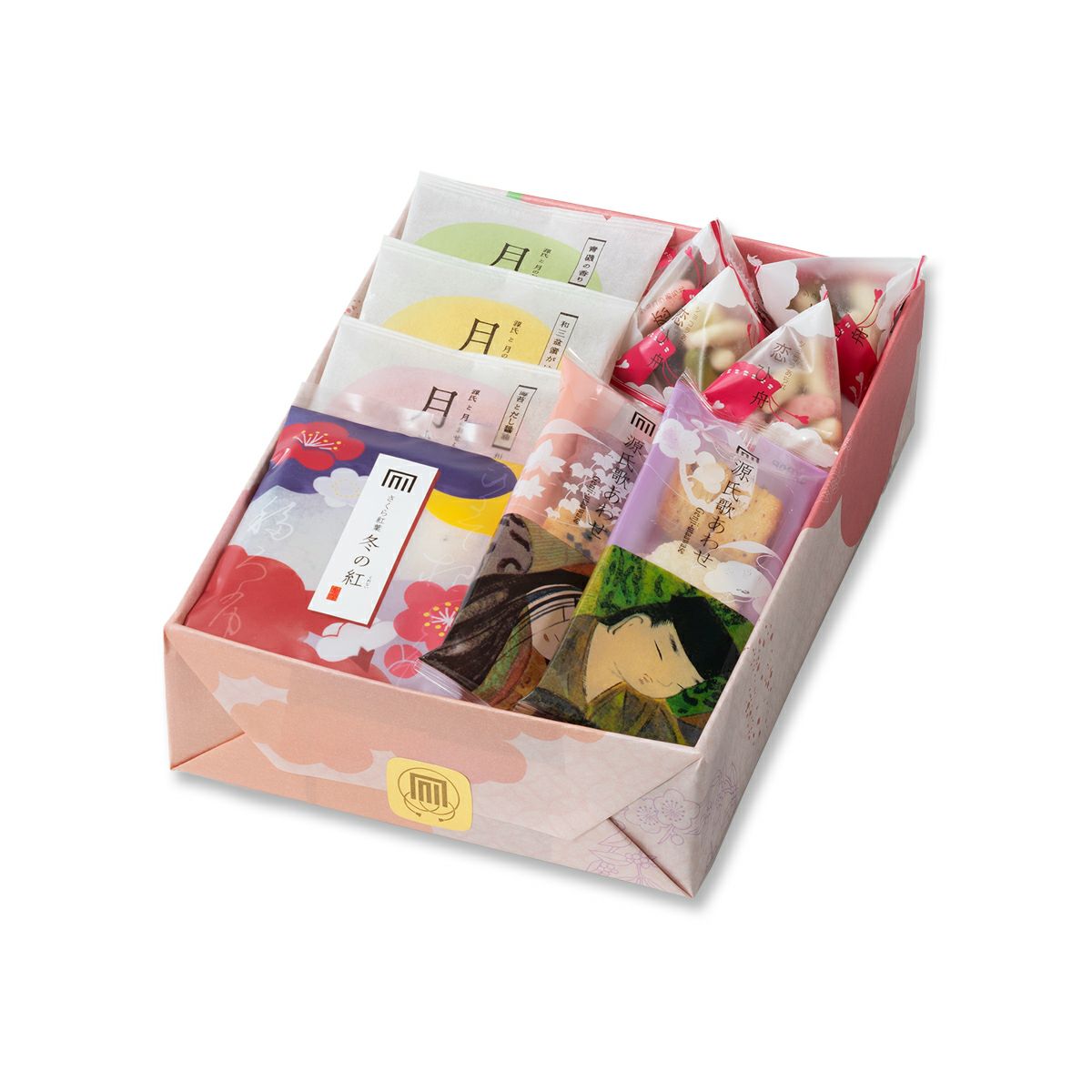 人気銘菓4種と限定チョコあられ入り「風花つづり」化粧箱 K (18袋入り)