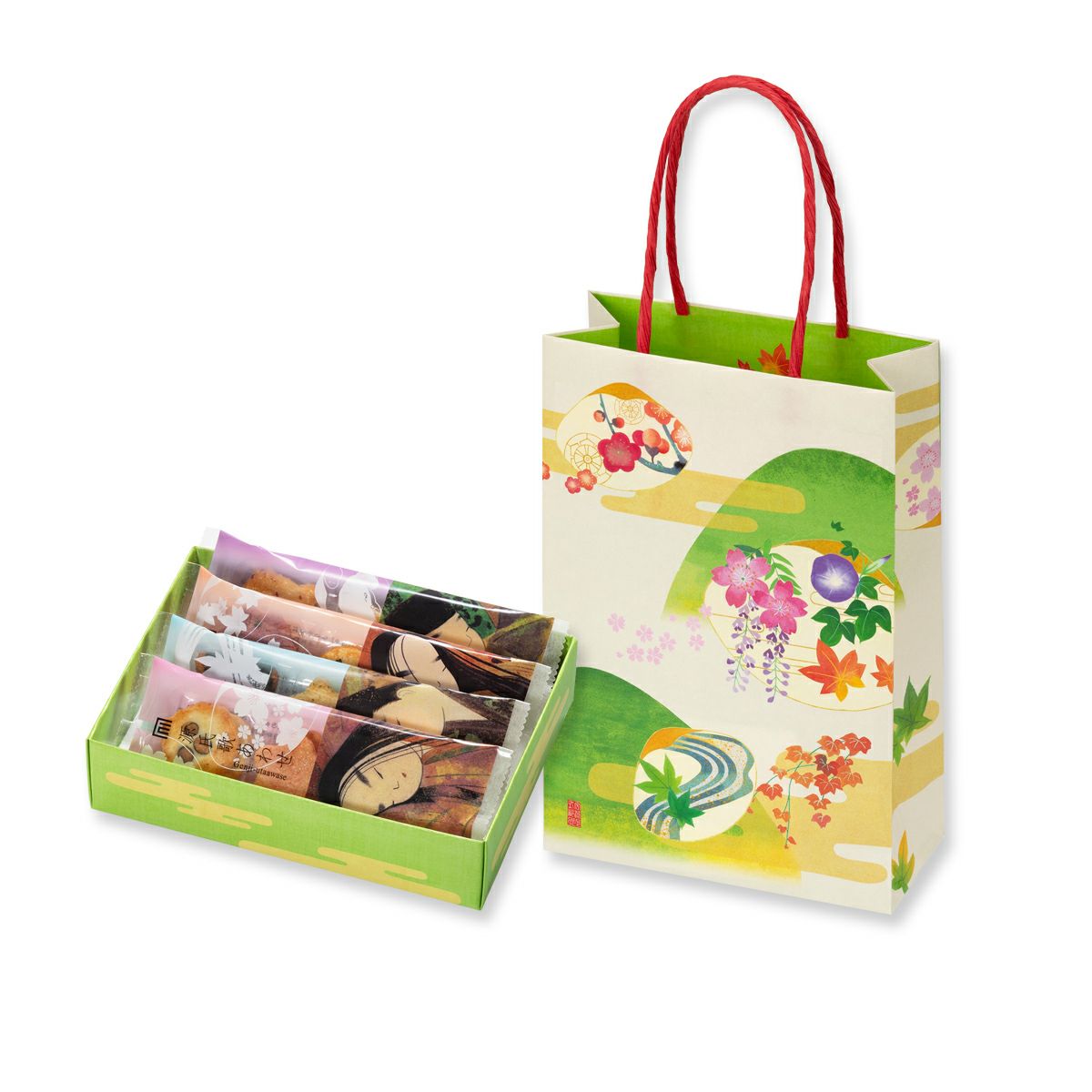 源氏歌あわせ 化粧箱 6袋入 UT-KT (専用手提げ付) (6袋） | 源氏物語  