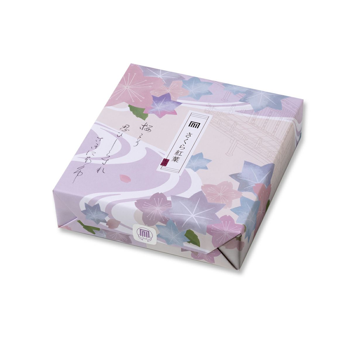 仏事包装 さくら紅葉 むらさき D箱 (18袋)